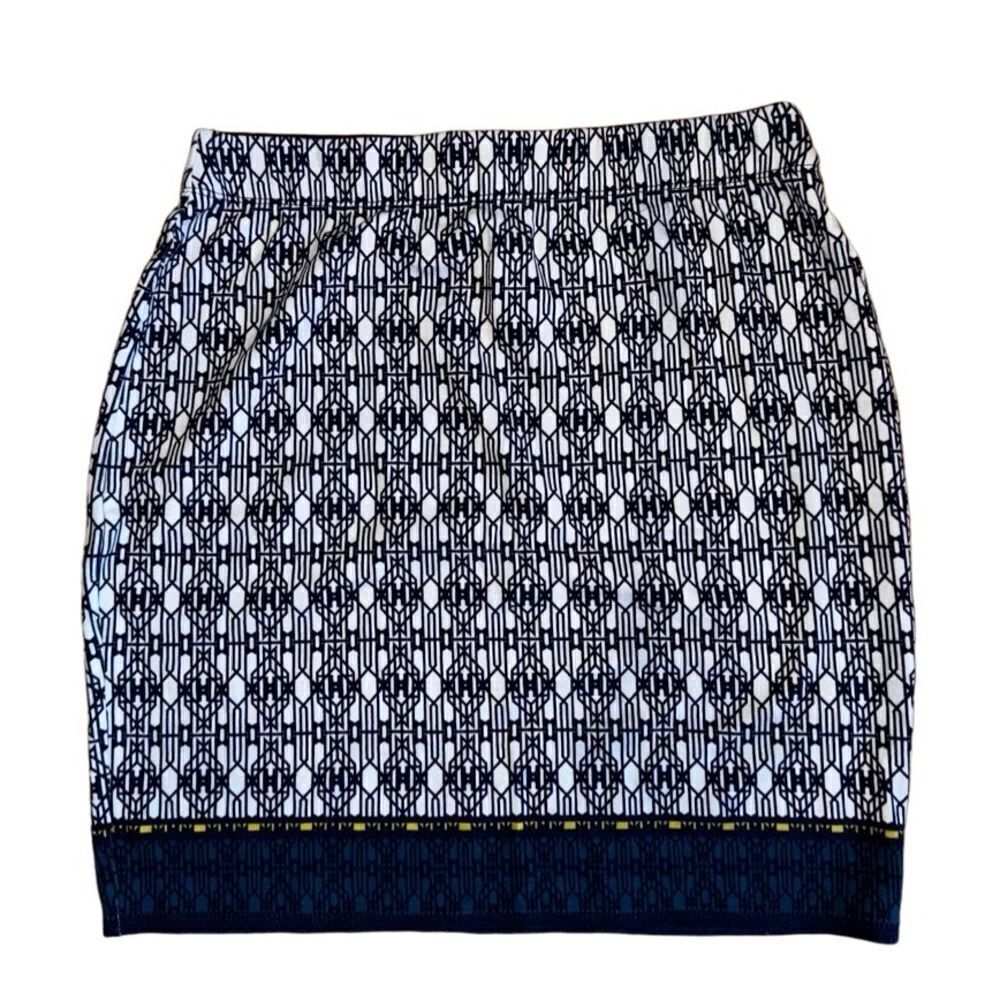 Sophie Max Geometric Stretch Knit Above Knee Straight Pencil Skirt Size Small - Picture 2 of 5